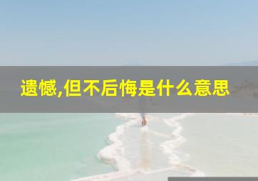 遗憾,但不后悔是什么意思