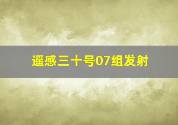 遥感三十号07组发射