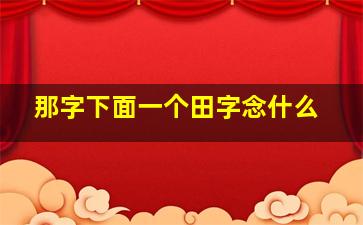 那字下面一个田字念什么