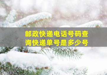 邮政快递电话号码查询快递单号是多少号