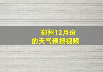 郑州12月份的天气预报视频