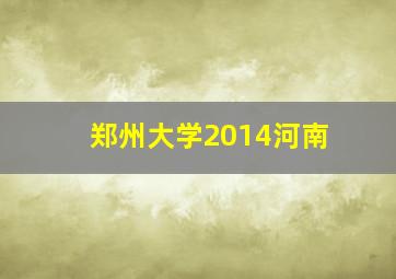 郑州大学2014河南