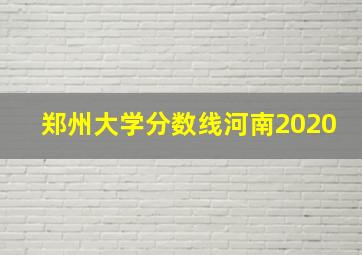 郑州大学分数线河南2020