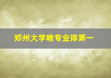 郑州大学啥专业排第一