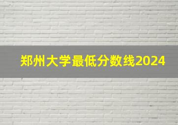 郑州大学最低分数线2024