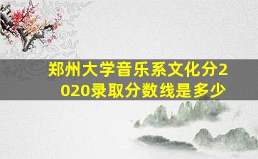 郑州大学音乐系文化分2020录取分数线是多少