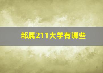 部属211大学有哪些