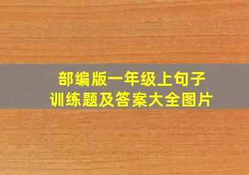 部编版一年级上句子训练题及答案大全图片