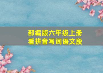 部编版六年级上册看拼音写词语文段