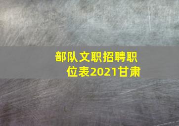 部队文职招聘职位表2021甘肃