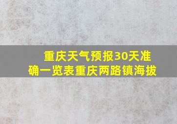 重庆天气预报30天准确一览表重庆两路镇海拔