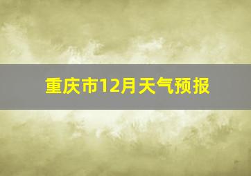 重庆市12月天气预报