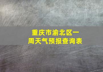 重庆市渝北区一周天气预报查询表