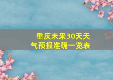 重庆未来30天天气预报准确一览表