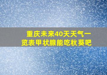 重庆未来40天天气一览表甲状腺能吃秋葵吧