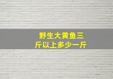 野生大黄鱼三斤以上多少一斤