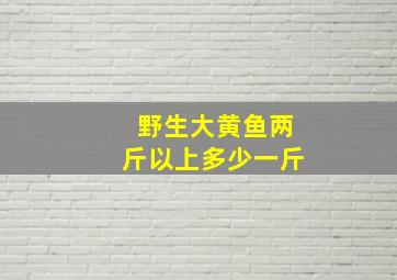 野生大黄鱼两斤以上多少一斤