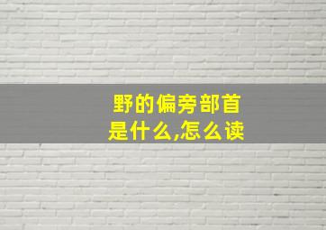 野的偏旁部首是什么,怎么读