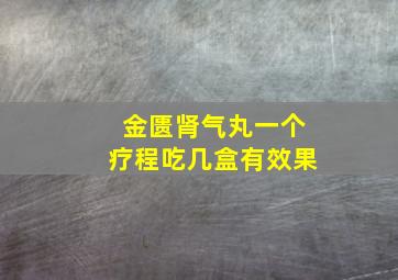 金匮肾气丸一个疗程吃几盒有效果