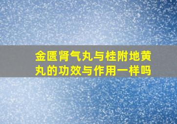 金匮肾气丸与桂附地黄丸的功效与作用一样吗