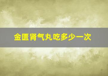 金匮肾气丸吃多少一次