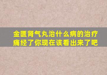 金匮肾气丸治什么病的治疗痛经了你现在该看出来了吧