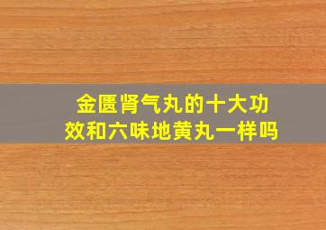 金匮肾气丸的十大功效和六味地黄丸一样吗