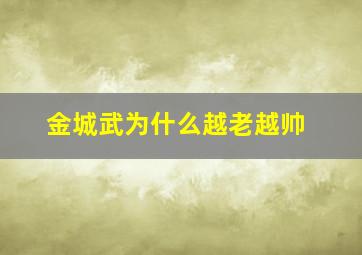 金城武为什么越老越帅