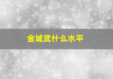 金城武什么水平