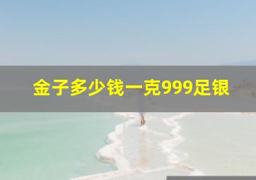 金子多少钱一克999足银