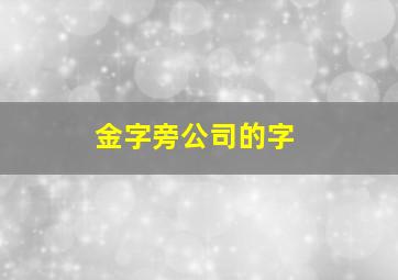 金字旁公司的字