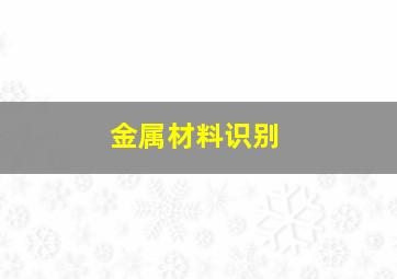 金属材料识别