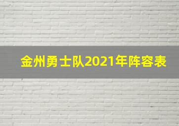 金州勇士队2021年阵容表