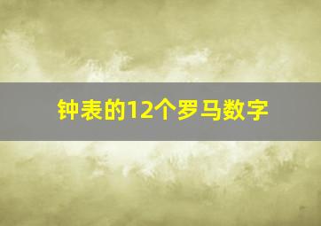 钟表的12个罗马数字