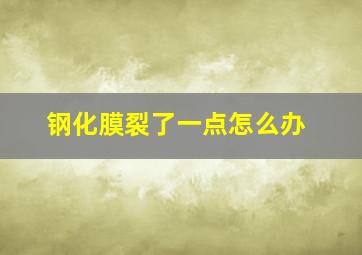 钢化膜裂了一点怎么办