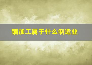 铜加工属于什么制造业