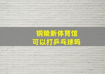 铜陵新体育馆可以打乒乓球吗