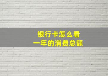 银行卡怎么看一年的消费总额