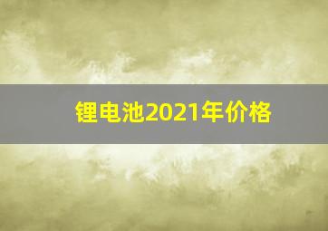 锂电池2021年价格