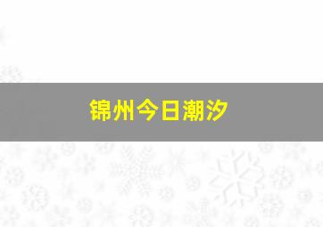 锦州今日潮汐