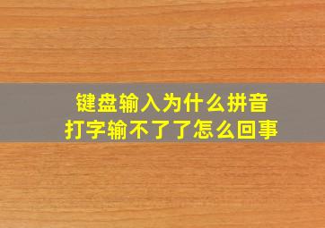 键盘输入为什么拼音打字输不了了怎么回事