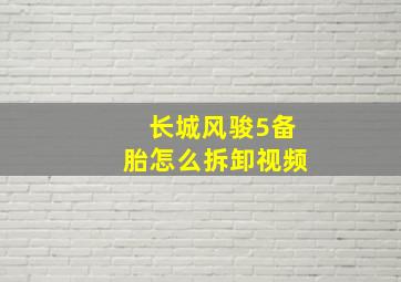 长城风骏5备胎怎么拆卸视频