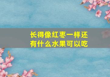 长得像红枣一样还有什么水果可以吃