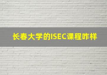 长春大学的ISEC课程咋样