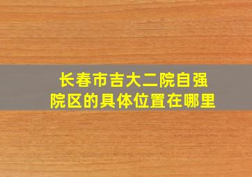 长春市吉大二院自强院区的具体位置在哪里