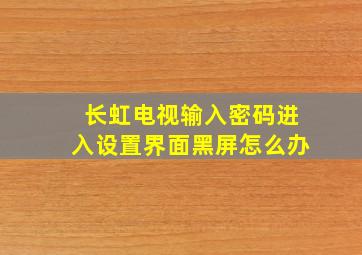 长虹电视输入密码进入设置界面黑屏怎么办