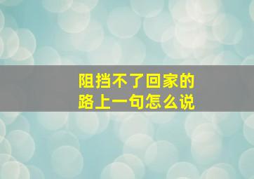 阻挡不了回家的路上一句怎么说