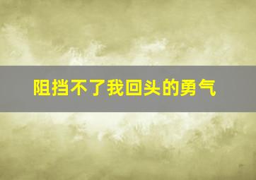 阻挡不了我回头的勇气