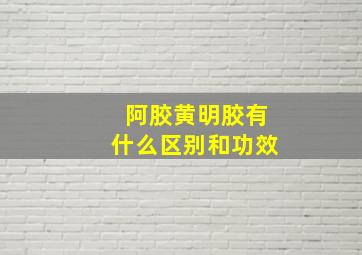 阿胶黄明胶有什么区别和功效