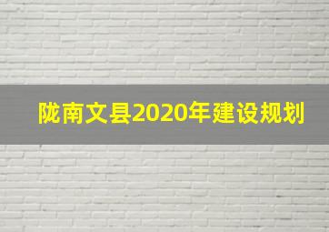 陇南文县2020年建设规划